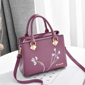 high quality PU Leather Soft Bag Middle-aged Mother Bag 2022 New Women's Large Capacity Handbag Embroidered Shoulder Bag
