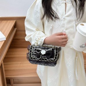 Mini Fashion Girl's Pearl Coin Purse 2024 New Pattern Fashion Korean Style Girl's Handbag Children's Wear Collocation
