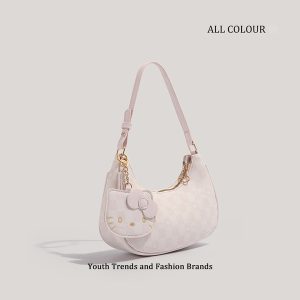 CHARHP & KEJNT Official genuine goods Joker kt Cat Underarm Bag Korean Foreign-style Niche Single Shoulder Crescent Bag for Women