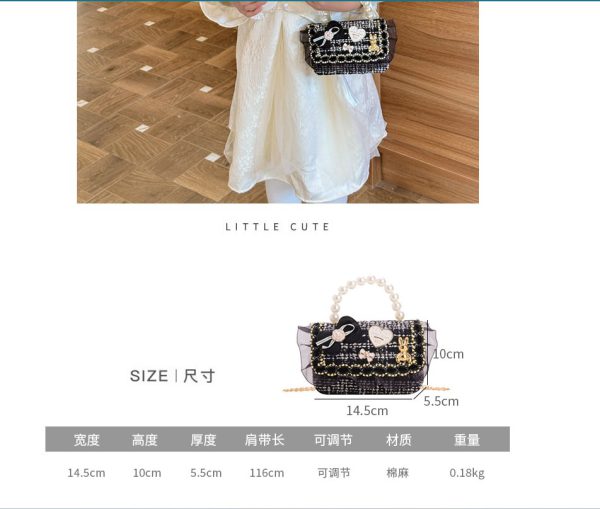 Mini Fashion Girl's Pearl Coin Purse 2024 New Pattern Fashion Korean Style Girl's Handbag Children's Wear Collocation - Image 4