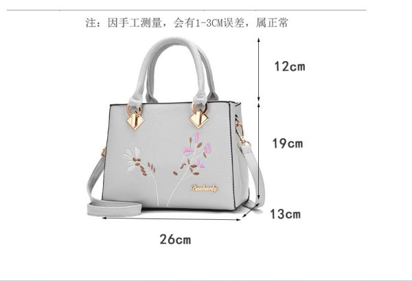 high quality PU Leather Soft Bag Middle-aged Mother Bag 2022 New Women's Large Capacity Handbag Embroidered Shoulder Bag - Image 2