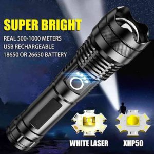 রিচার্জেবল জুম LED টর্চলাইট USB টর্চ লাইট